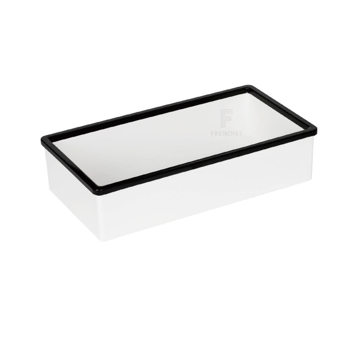 Black Rim GN 1/3 Rectangular Melamine Bowl