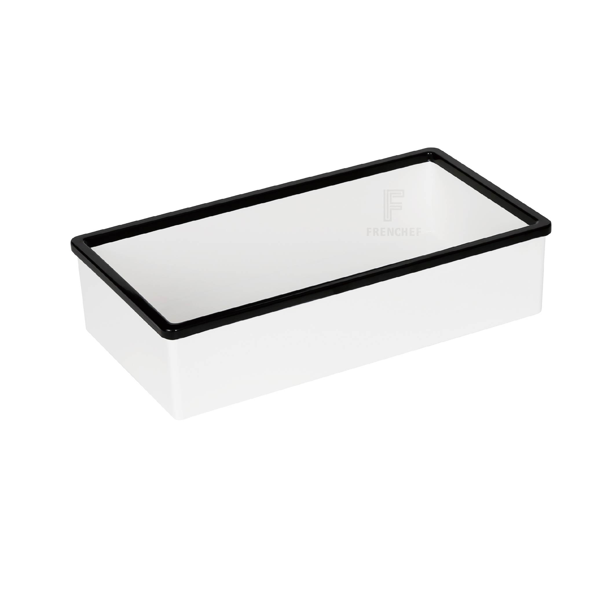 Black Rim  GN 1/3 Rectangular Melamine Bowl