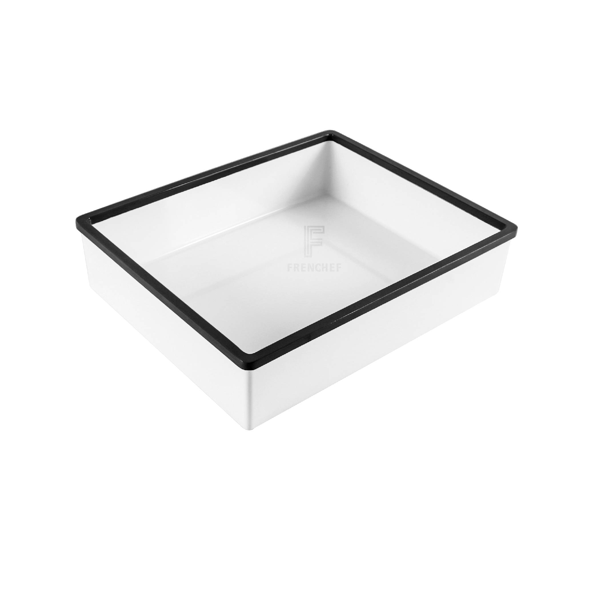 Black Rim GN 1/2 Rectangular Melamine bowl