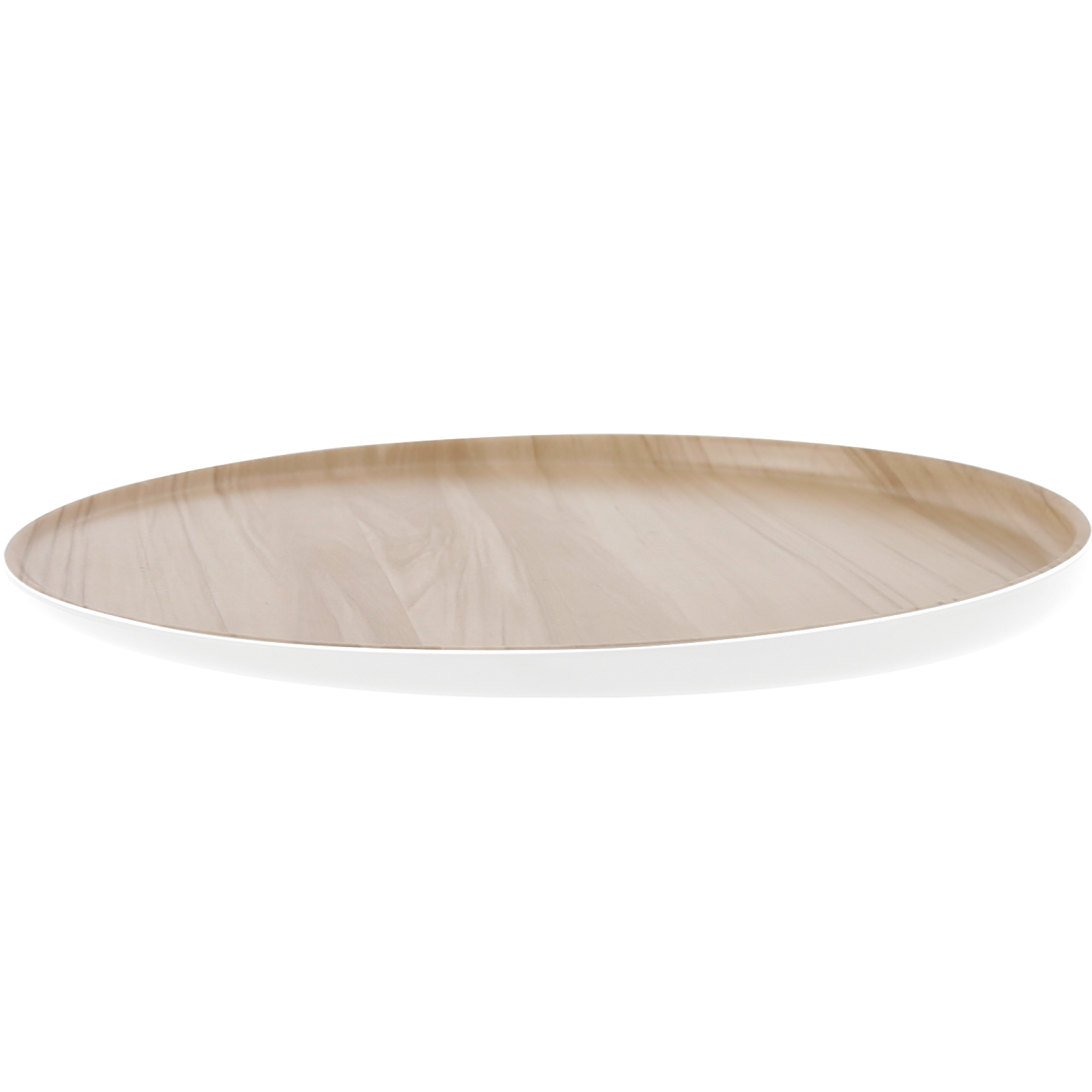 Melamine White Wood Round Plate