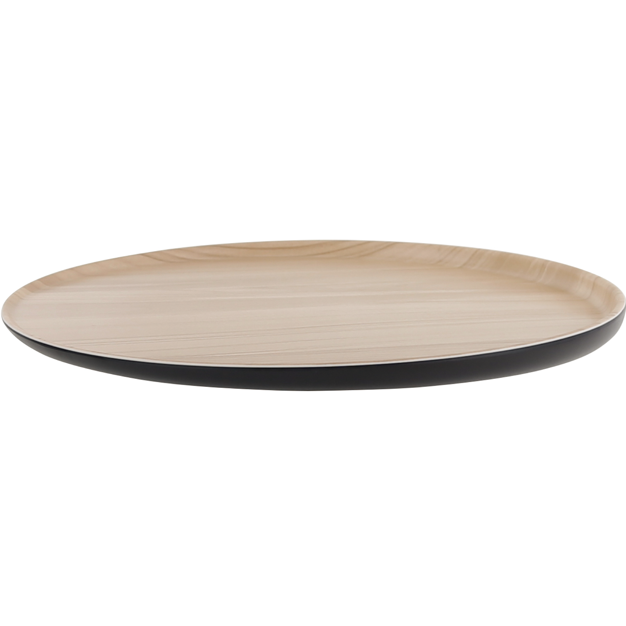 Melamine Black Wood Round Plate