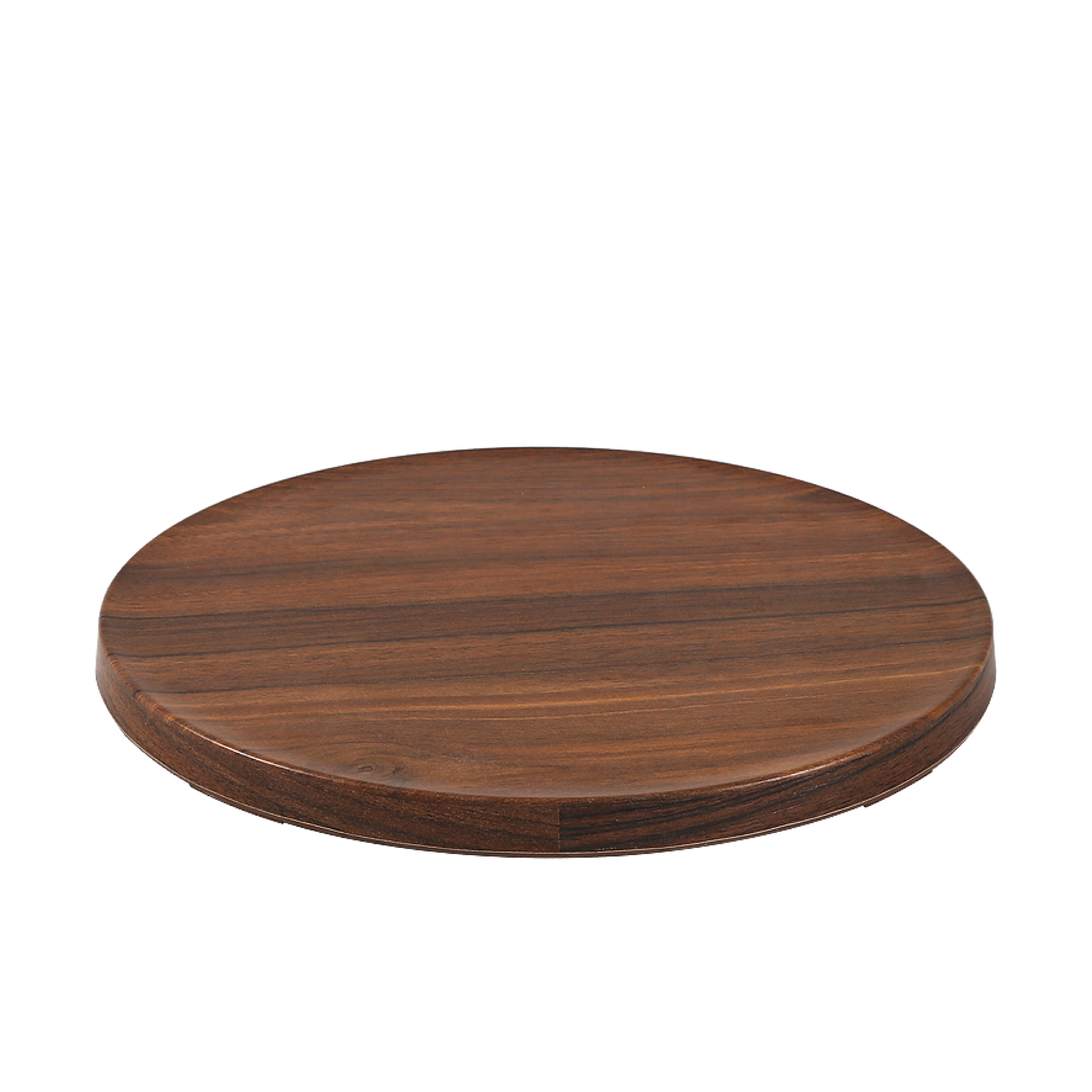 Round dark wood tray